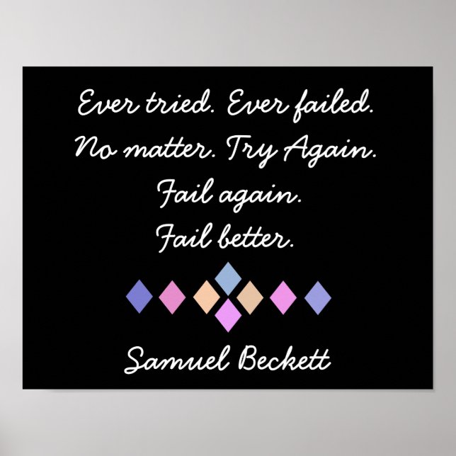 Versag nochmal. Versag Better - Samuel Beckett Zit Poster (Vorne)