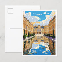 Versailles France Art Vintage Reise Illustration