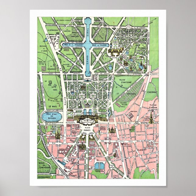 Versailles Map Poster (Vorne)