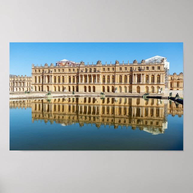 Versailles Palast und Reflexion in einem Teich Poster (Vorne)