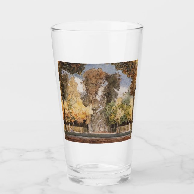 Versailles Park im Herbst (von Konstantin Somov) Glas (Vorderseite)