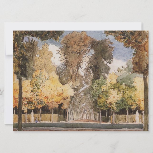 Versailles Park im Herbst (von Konstantin Somov) Karte (Vorderseite)