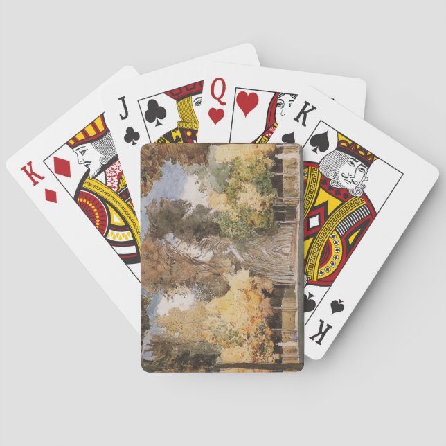 Versailles Park im Herbst (von Konstantin Somov) Spielkarten (Rückseite)