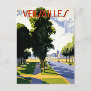 Versailles Vintage Travel Poster Zurück Postkarte