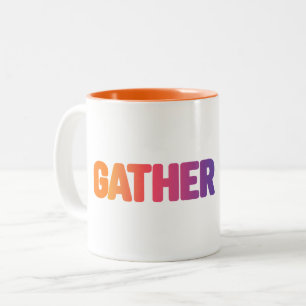 Versammeln in warmen Farben Zweifarbige Tasse