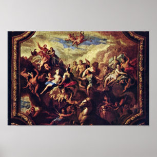 Versammlung der Götter auf dem Olympus-Berg Poster