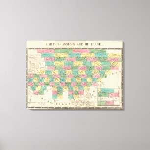 Versammlungs-Karte von Asien Leinwanddruck