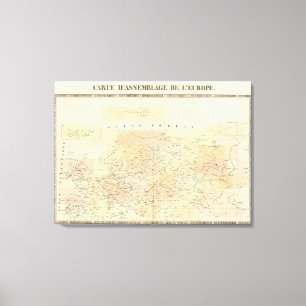 Versammlungs-Karte von Europa Leinwanddruck