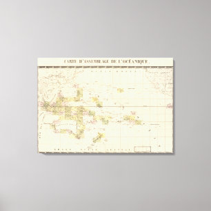 Versammlungs-Karte von Ozeanien Leinwanddruck