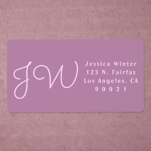 Versand der niedlichen Mauve/Rosa-Monogramm-Rückse