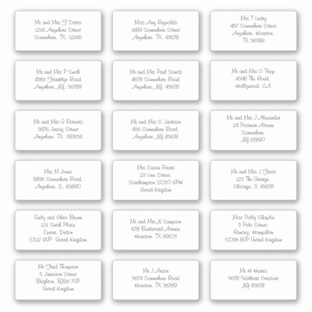 Versand von informellen individuellen Namen Aufkleber (Vorderseite)