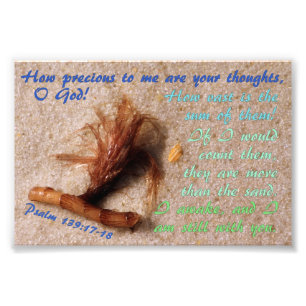 Versanden Sie mit Psalm-139:17 - 18 Fotodruck