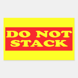 Versandetikett nicht stacken rechteckiger aufkleber