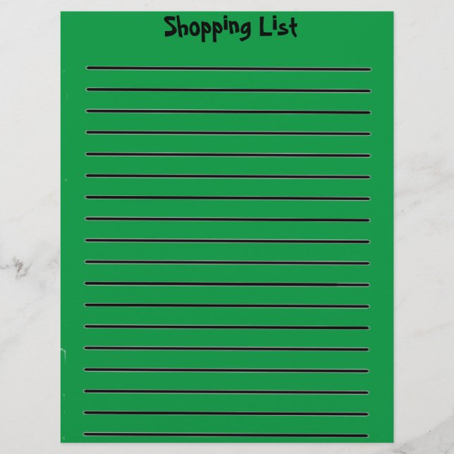 Versandliste Buchstaben grün Briefbogen (Vorderseite)