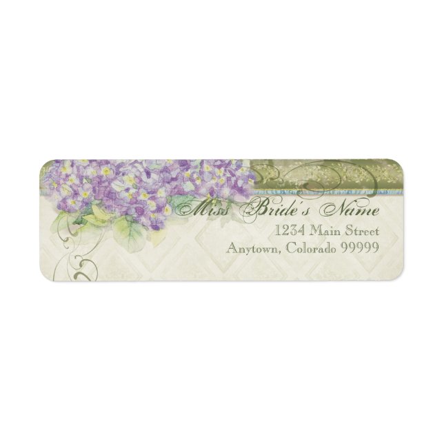 Versandmarken - Vintage Art Lilac Hydrangea (Vorne)