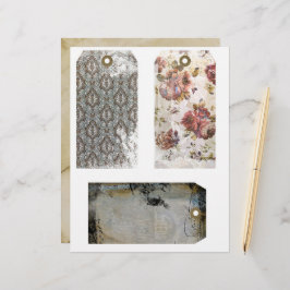 Versandtags im Junk Journal mit drei Tags (6 x 10 