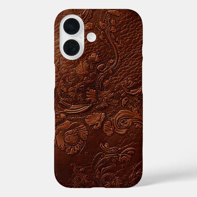 Versatile Brown Leather Look Travel Case-Mate iPhone Hülle (Rückseite)