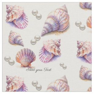 Versatile Coastal Seashells Nautical Theme Stoff