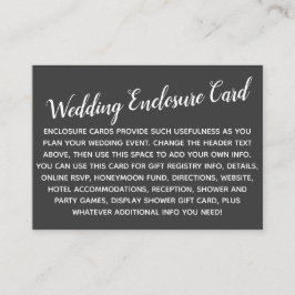 Versatile Custom Simple DIY Wedding Dunkelgrau Begleitkarte