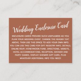 Versatile Custom Simple DIY Wedding Terracotta Begleitkarte