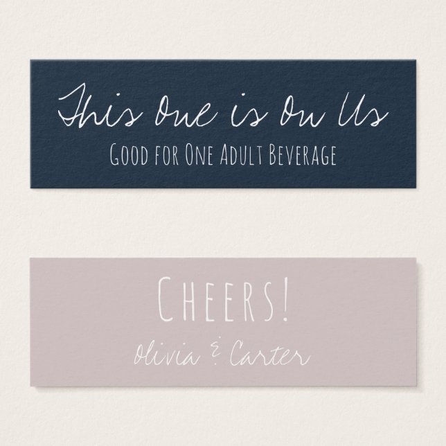 Versatile Drink Tickets in Navy Blue & Mauve (Vorne & Hinten)