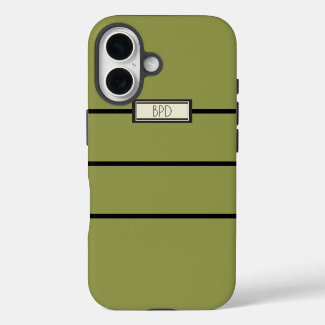 Versatile Stylische Mit Monogramm Moderne Gelbgrün Case-Mate iPhone Hülle (Rückseite)