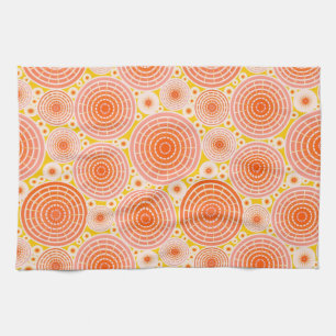 Verschachtelte Räder - orange und gold Küchentuch