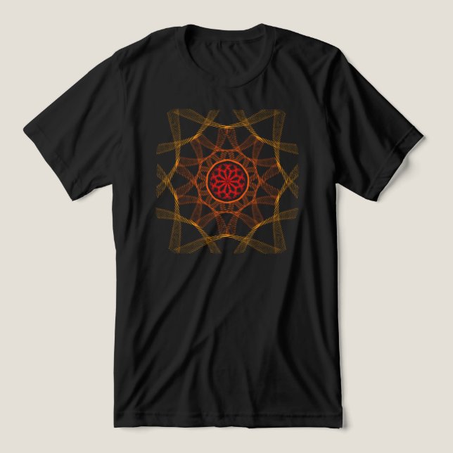 Verschachteltes radiales Design mit zentralem Blum Tri-Blend Shirt (Design Vorderseite)