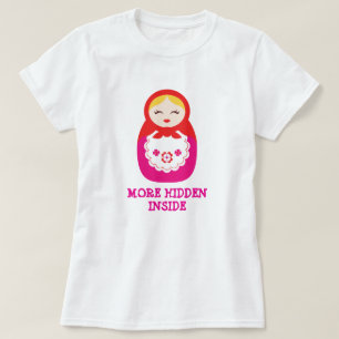 Verschachtelung babushka Puppen-Rosa-T - Shirt