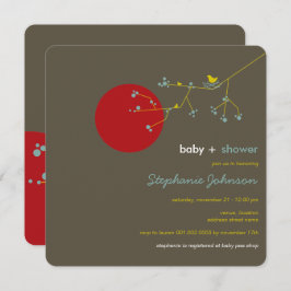 Verschachtelungs-Vogel-Stammbaum-Jungen-Babyparty Einladung