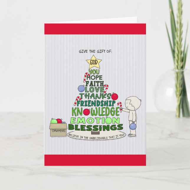 Verschenke das Geschenk von: Wortbaum  Karte (Vorderseite)