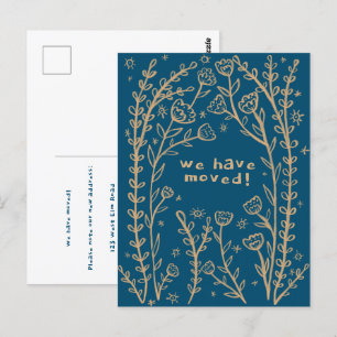 Verschieben der Ankündigung Blumenrahmen Sketch Do Postkarte