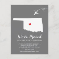 Verschieben der Ankündigung Staat OKLAHOMA Postkar