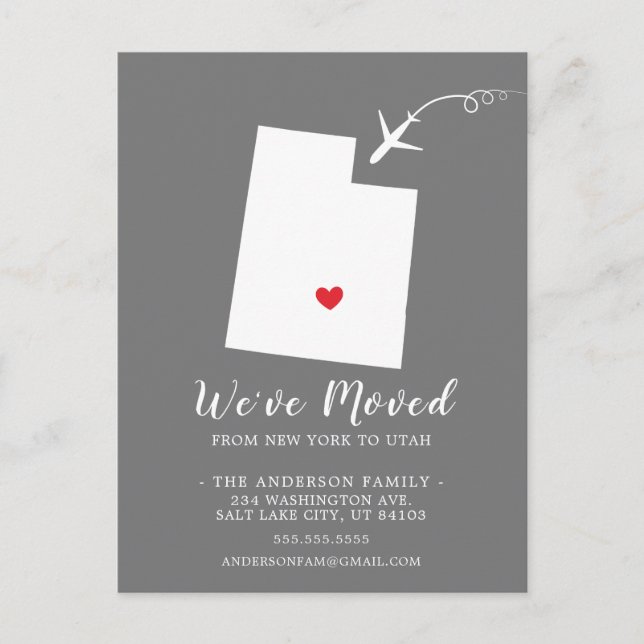 Verschieben der Ankündigungs-Staat UTAH Postkarte (Vorderseite)