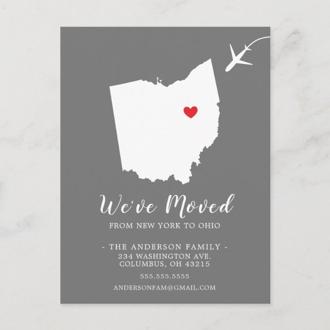 Verschieben des Announcement-Staat OHIO Postkarte (Vorderseite)