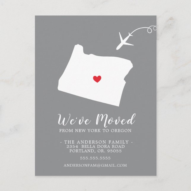 Verschieben des Announcement-Staat OREGON Postkart Postkarte (Vorderseite)