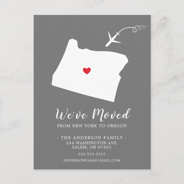 Verschieben des Announcement-Staat OREGON Postkart Postkarte (Vorderseite)