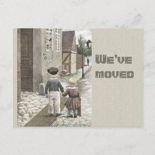 Verschieben neuer Zuhause Vintager Kinder CC0084 Ankündigungspostkarte