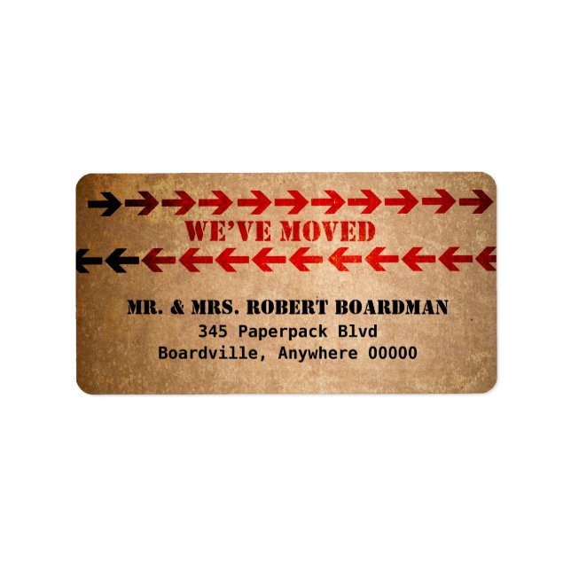 Verschieben von Kastenpfeilen, die wir bewegt habe Adressaufkleber (Vorne)