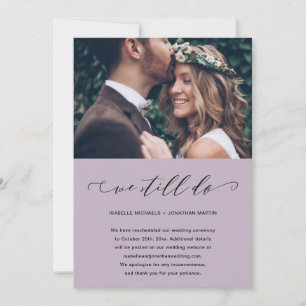 Verschiebung der Purple Wedding - Wir heiraten tro Ankündigung