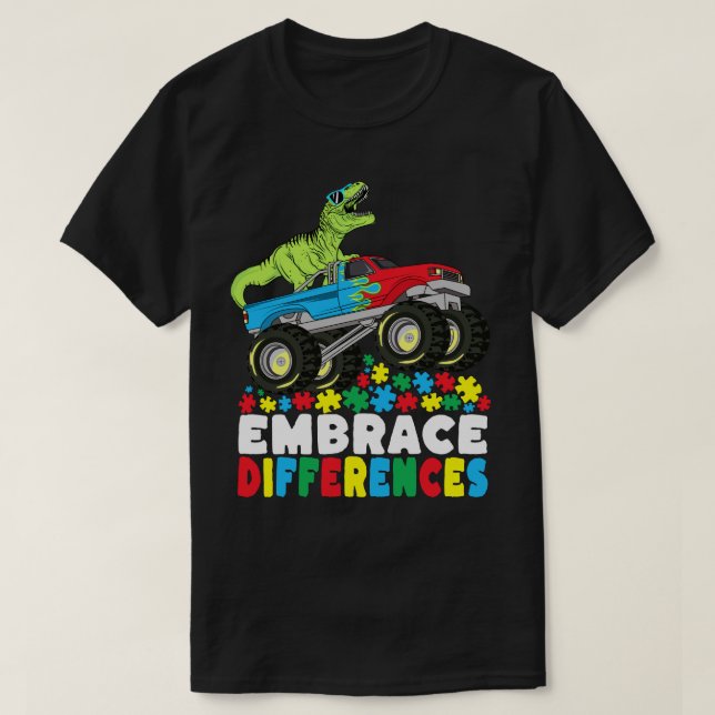 Verschiedenartigkeit in der Rex Monster Truck Auti T-Shirt (Design vorne)
