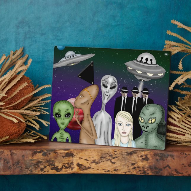 Verschiedene Alien Art, UFO, Planeten Artwork Fotoplatte (Seite)