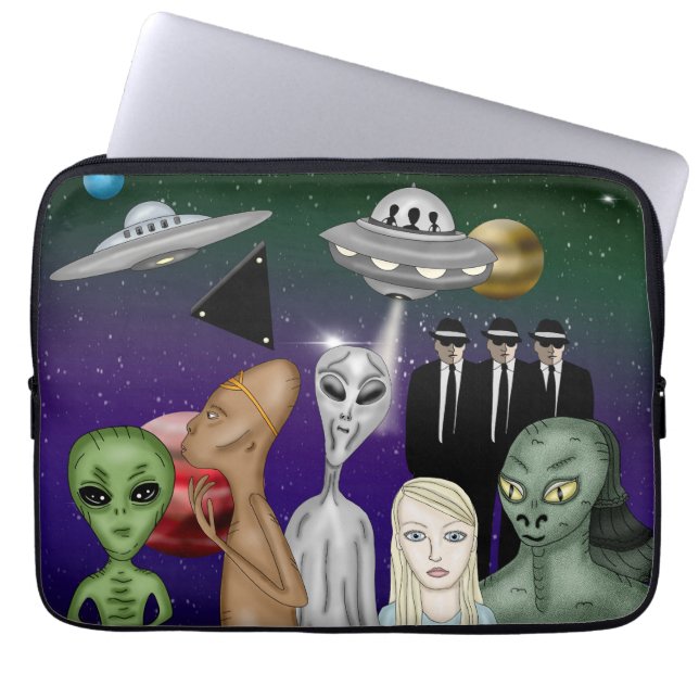 Verschiedene Alien Art, UFO, Planeten Artwork Laptopschutzhülle (Vorderseite)