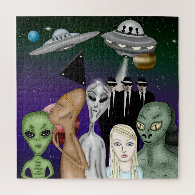 Verschiedene Alien Art, UFO, Planeten Artwork Puzzle (Vertikal)