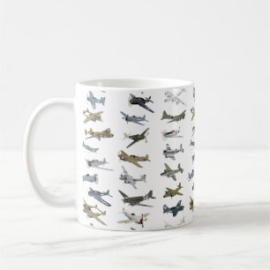 Verschiedene amerikanische WW2-Flugzeuge Kaffeetasse