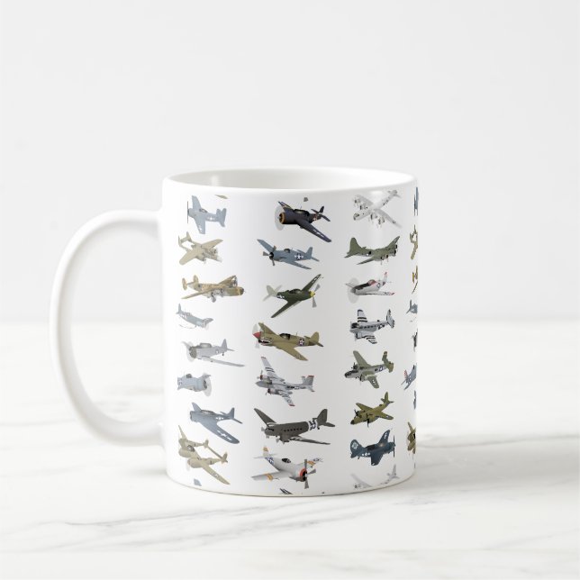 Verschiedene amerikanische WW2-Flugzeuge Kaffeetasse (Links)