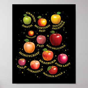 Verschiedene Apfelsorten Apfelvarianten Apfelbild Poster