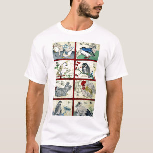 Verschiedene Arten der Vögel Ukiyoe T-Shirt