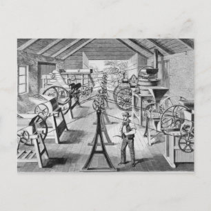 Verschiedene Arten landwirtschaftlicher Maschinen Postkarte