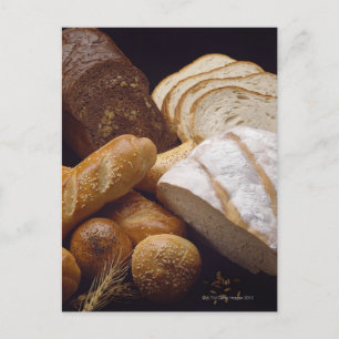 Verschiedene Arten von handwerklichem Brot Postkarte